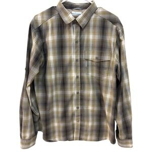 Columbia Mens Plaid Button Up Long Sleeve Shirt Outdoor Casual Work Medium‎